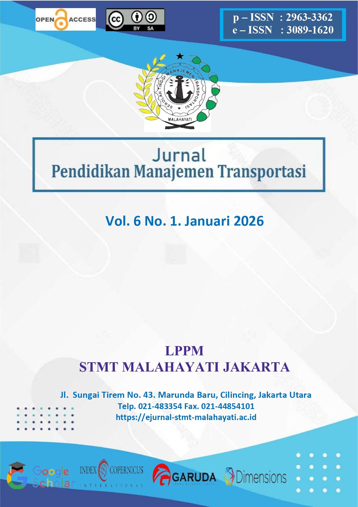 					View Vol. 6 No. 1 (2026): Jurnal Pendidikan Manajemen Transportasi
				